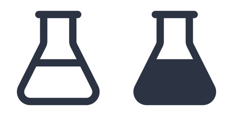 Laboratory Flask simple icons set designed in filled, outline, line and stroke style