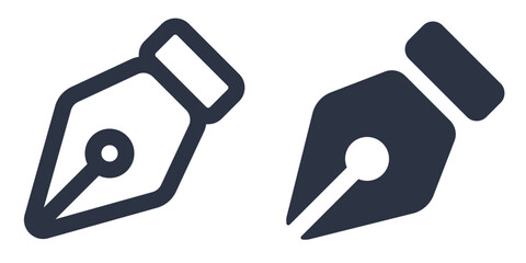 Pen Tool simple icons set designed in filled, outline, line and stroke style