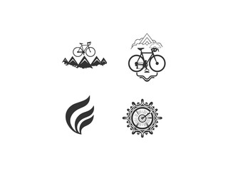Fototapeta premium A black and white image of a bicycle with in the background vector, vector and illustration,