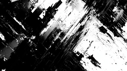 Fototapeta premium High-Contrast Glitch Background in Black and White