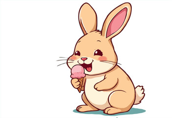 Rabbit with ice- cream