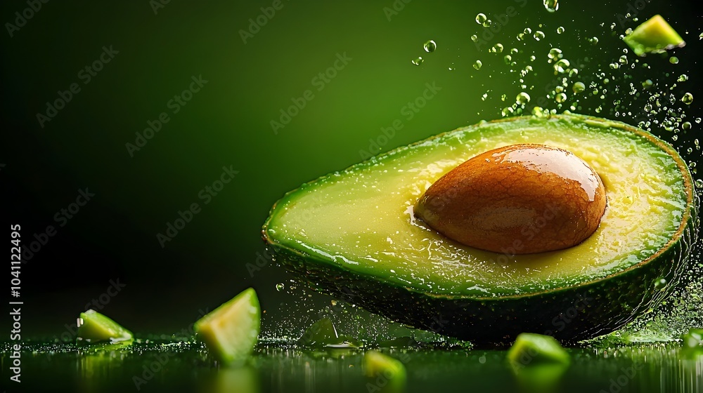 Aufkleber sliced open avocado displaying the captivating swirling patterns and intricate details of the seed