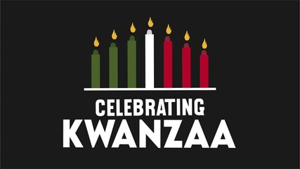 happy kwanzaa day with burning candles