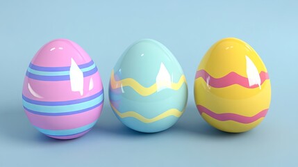 Easter eggs on spring background