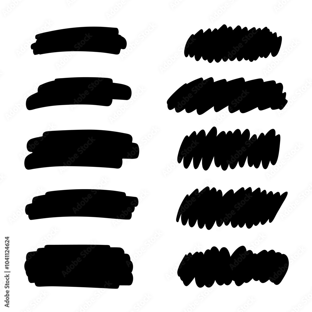 Poster rectangular horizontal underline, strikethrough, and highlight lines drawn manually with a marker. g