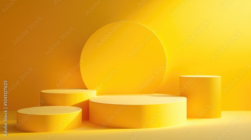 Aufkleber abstract background featuring podium geometric shapes designed for product presentation 3d rendering