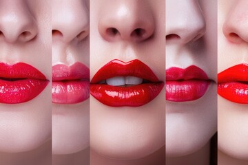 Naklejka premium A close-up shot of a woman's lips, subtle and natural