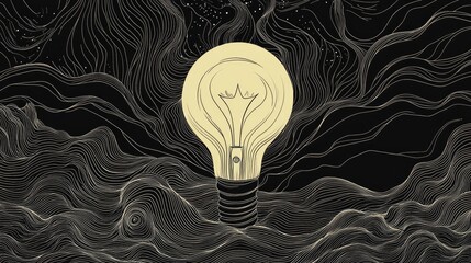 Line art illustration promoting energy efficiency ideal for celebrating related initiatives and events focused on sustainable practices