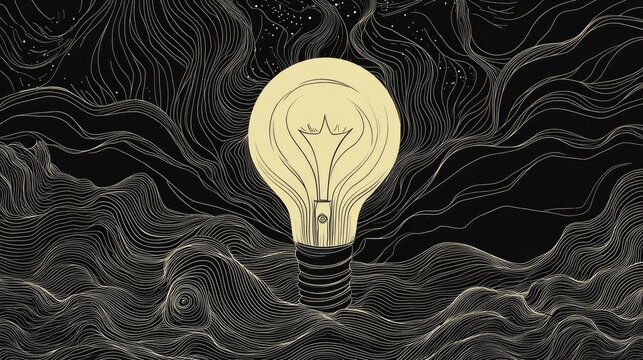 Line art illustration promoting energy efficiency ideal for celebrating related initiatives and events focused on sustainable practices