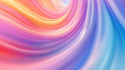 Abstract Gradient Iridescent Holographic Neon Curved Background Conceptual Design Of A Tie Dye Swirl Adorable Pastel Hues 3D Illustration