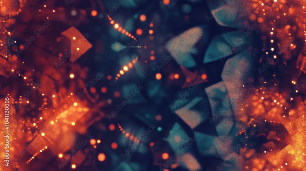 Poster kaleidoscope sequence patterns in an abstract multicolored motion graphics background