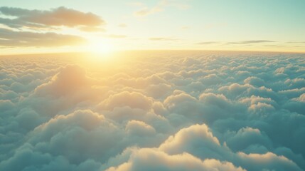 A beautiful sunset scene with clouds in the sky