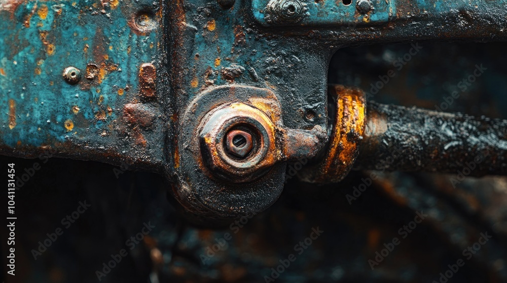 Poster a close up shot of a rusted metal object with intricate details