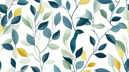 Abstract seamless botanical pattern design
