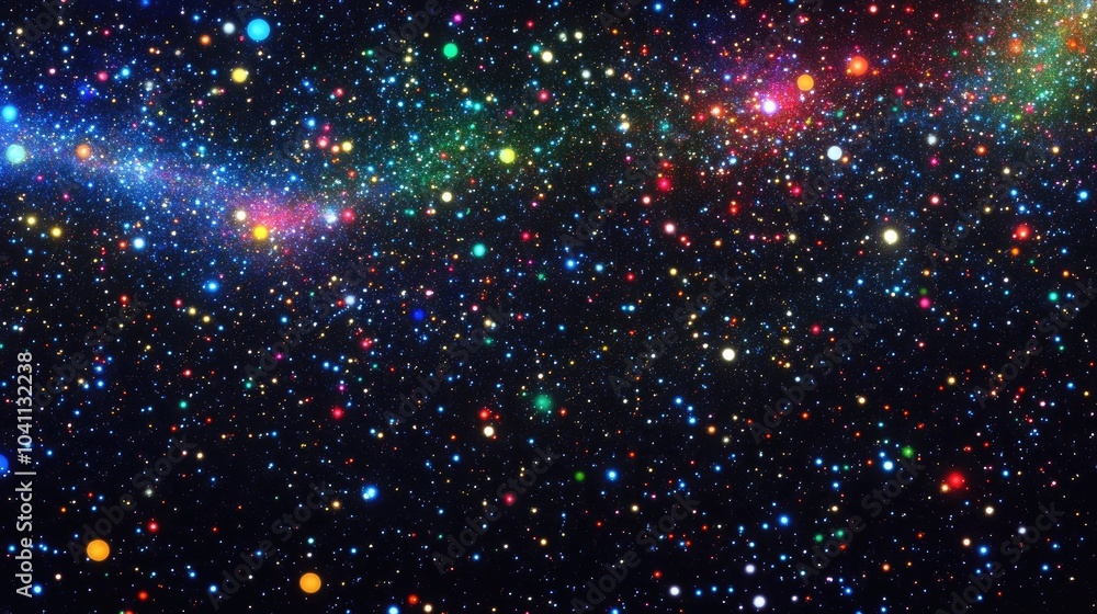 Poster high definition star field background in a 3d cartoon rendering of deep space colorful starry night 