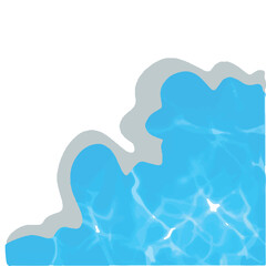 set of popular blue water pool isolated on white background