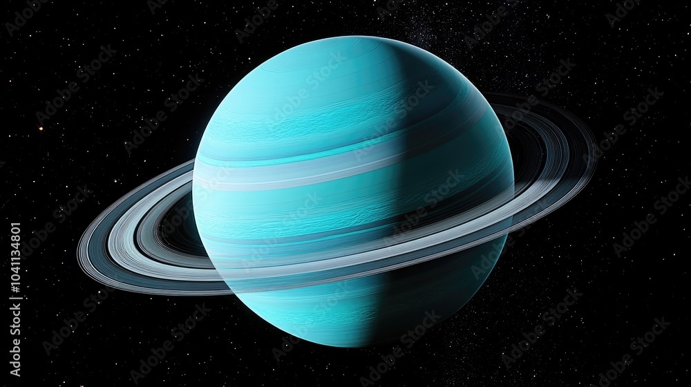 Aufkleber high resolution images of planets in the solar system featuring a 3d cartoon rendering of uranus