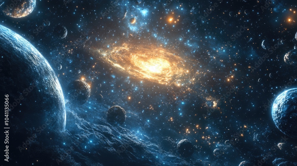 Aufkleber cartoon rendering in 3d of a space nebula