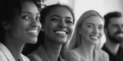 Obraz premium A group of people photographed in monochrome, providing a timeless and neutral background for various uses