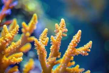 Naklejka premium Orange flowers bloom on a green plant stem, suitable for gardening or nature-related themes