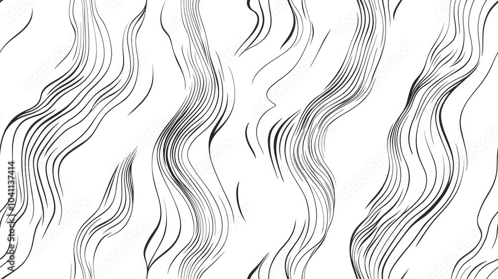 Aufkleber abstract black line texture pattern on a white background for textile design