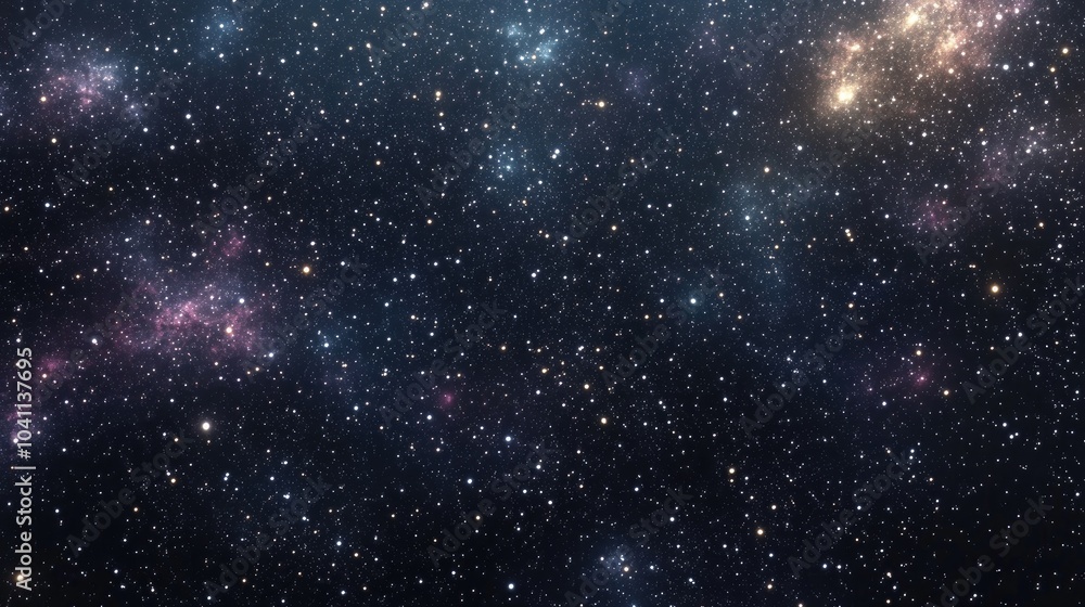 Poster 3d cartoon rendering of a starry background featuring shiny stars in a galaxy within the night sky o