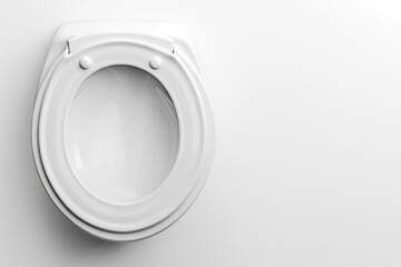Close-up shot of a toilet seat mounted on a wall, no additional context