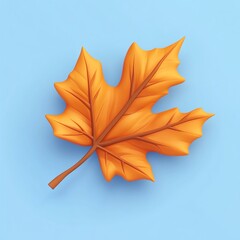 Obraz premium 3D Autumn Leaves Icon: Fall Foliage and Nature Symbol Illustration Logo
