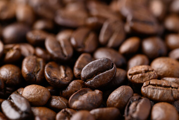 Roasted coffee bean (Arabica coffee) texture background