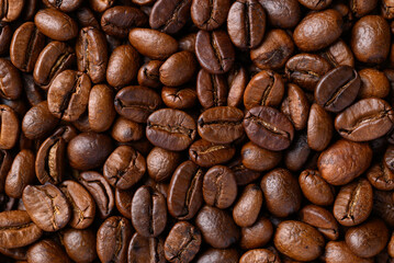 Roasted coffee bean (Arabica coffee) texture background