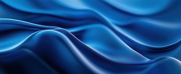 Obraz premium The Blue Satin Fabric Flow