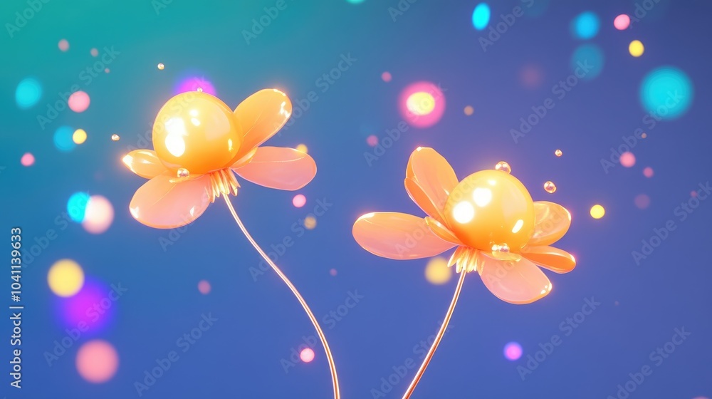 Poster stunning macro shot of dew droplets on a dandelion seed with a soft blue backdrop featuring large go