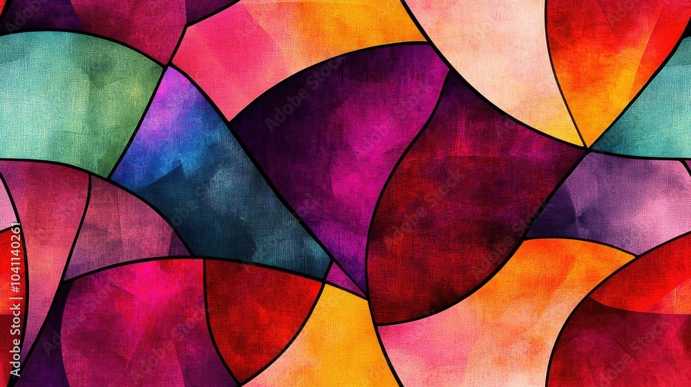 Poster abstract geometric raster background featuring unusual shapes in a modern multicolor seamless patter