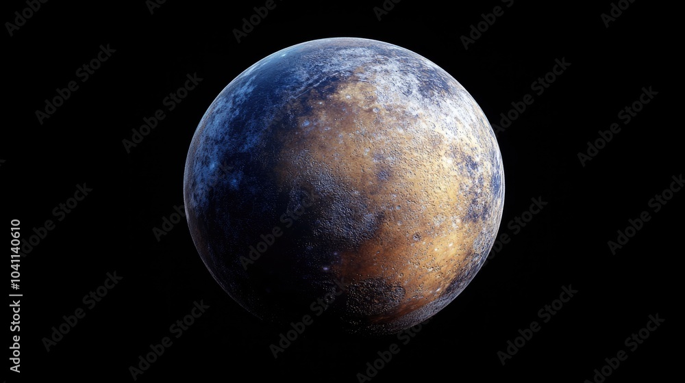 Poster high resolution 3d cartoon rendering of the planet mercury showcasing the best quality depiction of 
