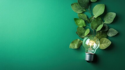 Business concept with creative ideas on a vibrant green backdrop