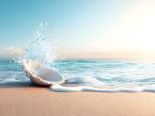 Soft Minimalist Abstract Background with Ocean Splash