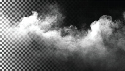PSD Fog or smoke isolated transparent background. White cloudiness, mist, smog, dust, vapor PNG 56