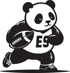 Panda playing American football vector illustration