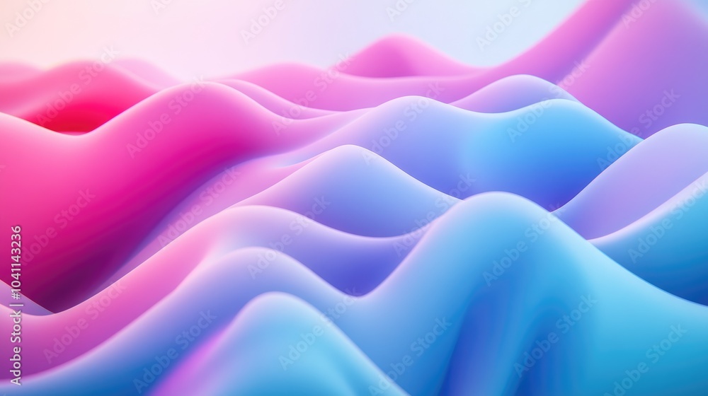 Aufkleber colorful abstract waves in a 3d render creating a vibrant background design suitable for wallpapers 