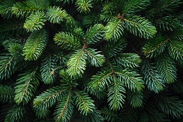 Lush Evergreen Pine Branches - Nature Background for Holiday and Seasonal Designs