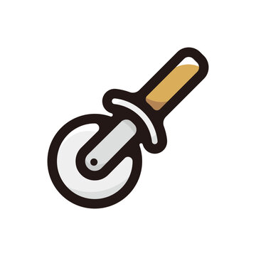 recommend clip art: Pizza cutter outline icon for graphic design, apps and websites