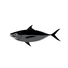 Tuna Silhouette, Illustration Isolated On White Background
