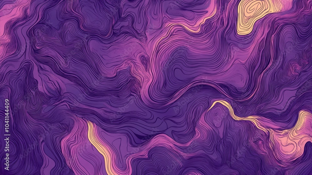 Poster unique abstract seamless design featuring hand drawn wave patterns