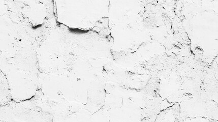 Fototapeta premium Panoramic view of a white painted cement wall featuring a rough texture in the background