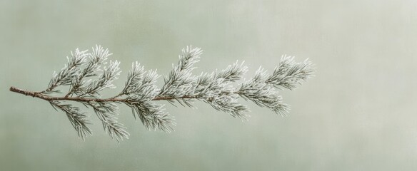 Obraz premium The Frosted Pine Branch