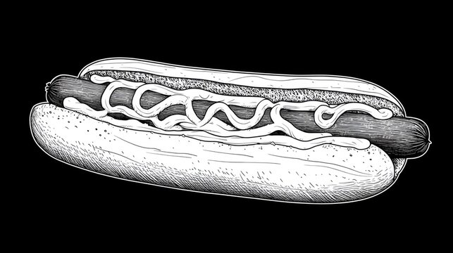 Hot Dog Cartoon Black And White Images – Browse 3,468 Stock Photos ..., حجم الصورة 643x360