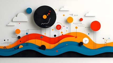 Obraz premium Vibrant cross section of a thought bubble filled with colorful abstract waves representing the creative and imaginative mental processes This conceptual image symbolizes the flow of ideas