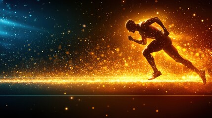 Athlete Running Through Fire