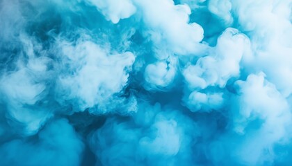 Dynamic clouds of blue smoke creating an abstract, ethereal feel; perfect for backgrounds or design elements seeking mystery.