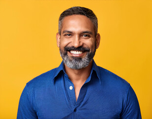 Obraz premium Studio Portrait of Handsome Mature Man Happily Smiling